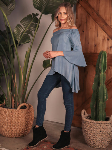 Off The Shoulders Hi-Lo Hem Top